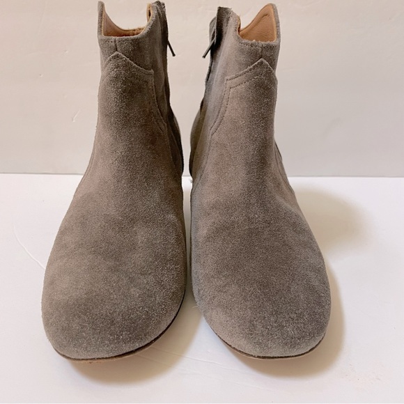 Isabel Marant Dicker Taupe Gray Suede Western Ankle Booties Size EU 38/US 8 - Picture 5 of 14
